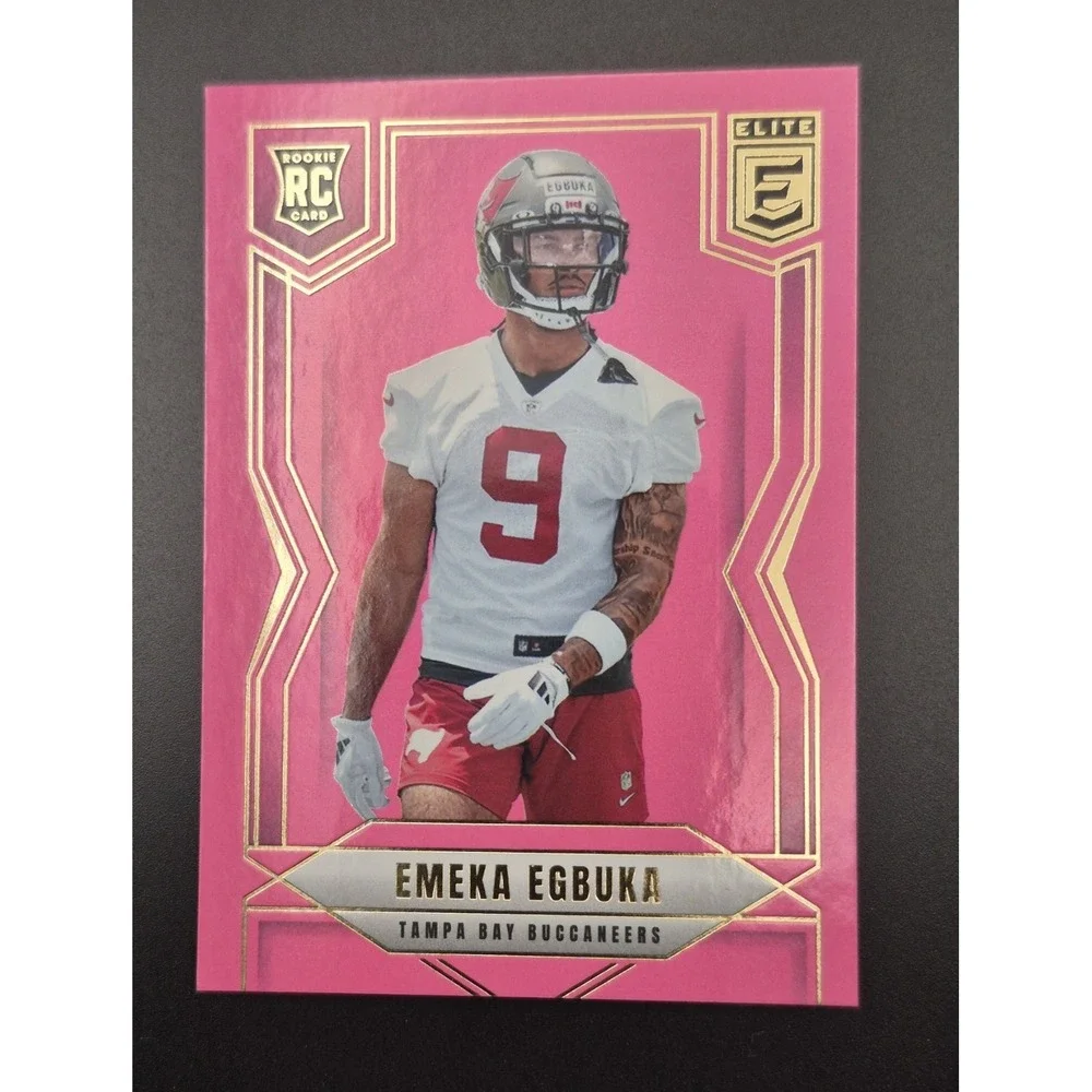 2025 Panini‎ Donruss Elite Emeka Egbuka #102 Rookies Pink Ink (RC) Buccaneers